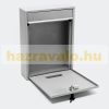 Large galvanized steel letterbox with silver name window wall letterbox