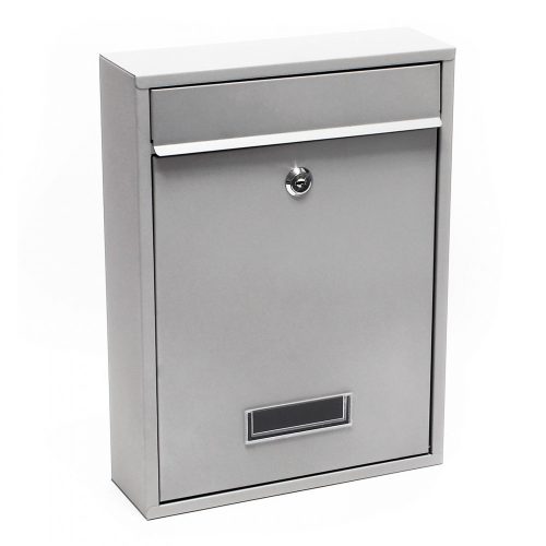 Galvanized steel letterbox gray letterbox with name window simple practical appearance