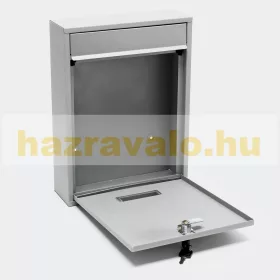   Horganyzott acél postaláda szürke levélszekrény névtartó ablakkal egyszerű praktikus megjelenés
