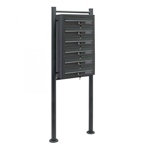 Condominium mailbox anthracite 6-piece outdoor rack group mailbox galvanized steel letterbox system