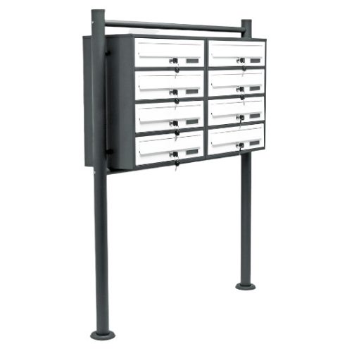 Condominium letterbox anthracite-white 8-piece outdoor rack group letterbox galvanized steel letterbox system