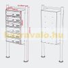 Condominium letterbox black 6-piece outdoor rack group mailbox galvanized steel letterbox system