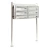 Stainless apartment mailbox 6-piece outdoor stand group inox letterbox letterbox system