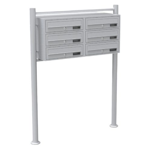 Condominium mailbox gray 6-piece outdoor rack group mailbox galvanized steel letterbox system