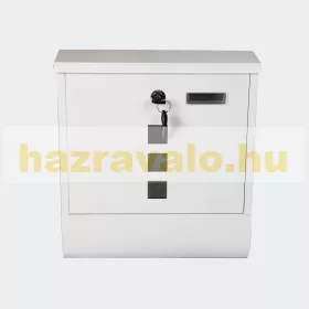   Horganyzott acél postaláda fehér levélszekrény négyzetablakos újságtartó postaláda