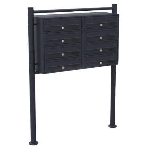 Condominium Mailbox Black 8 Piece Outdoor Rack Group Mailbox Galvanized Steel Mailbox System