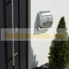 Stainless steel letterbox with newspaper holder, oval window, brushed modern look 