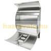 Stainless steel letterbox with newspaper holder, oval window, brushed modern look 