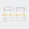 Galvanized steel letterbox with newspaper holder, oval window, modern look 