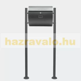 Előkerti postaláda állványos lábon álló levélszekrény íves antracit színben, modern megjelenés 