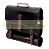 Antique wall-mounted letterbox leather bag type retro letterbox with newspaper holder for outdoor and indoor use black-bronze