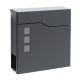 Galvanized steel mailbox in anthracite color with newspaper holder and windows, fashionable appearance 