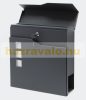 Galvanized steel mailbox in anthracite color with newspaper holder and windows, fashionable appearance 