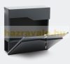 Galvanized steel mailbox in anthracite color with newspaper holder and windows, fashionable appearance 