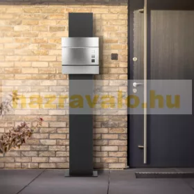   Postaláda és újságpapír tartó állvány előkerti rozsdamentes acél levélszekrény antracit-ezüst