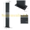 Mailbox and newspaper holder stand front garden stainless steel letterbox anthracite-silver