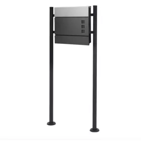   Postaláda és újságpapír tartó állvány előkerti levélszekrény antracit-ezüst-fekete