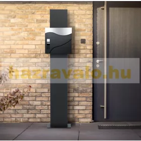   Postaláda és újságpapír tartó állvány előkerti rozsdamentes acél levélszekrény antracit-ezüst