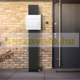  Postaláda és újságpapír tartó állvány előkerti rozsdamentes acél levélszekrény antracit-fehér