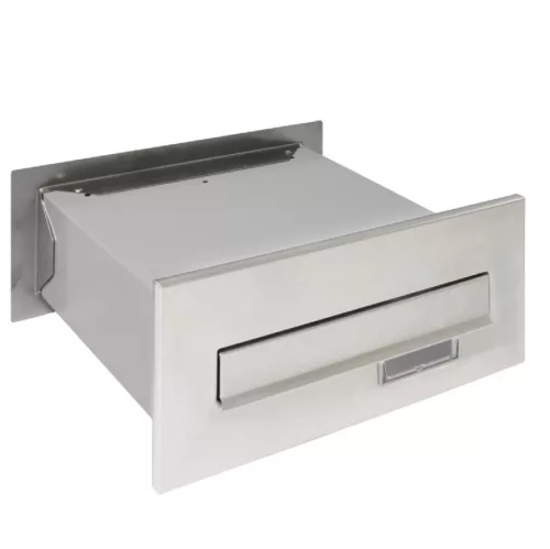 Falba építhető kültéri teleszkópos postaláda 260x110x280-500 mm rozsdamentes acél kétoldalú postaláda