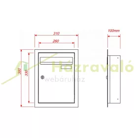   Falba beépíthető kültéri postaláda 26x33x11 cm antracit egyoldalú postafiók