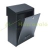 Anthracite-colored letterbox that can be installed on the door, can be built into the wall, and is double-sided 