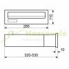 Wall-mounted outdoor telescopic mailbox 28x11x320-530 cm stainless steel double-sided mailbox
