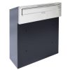 Anthracite-stainless steel letterbox that can be installed in the wall, can be installed on the door, and is double-sided 