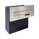 Falba beépíthető kültéri postaláda 30x11x19 cm névtáblával antracit-inox kétoldalú postafiók csengővel
