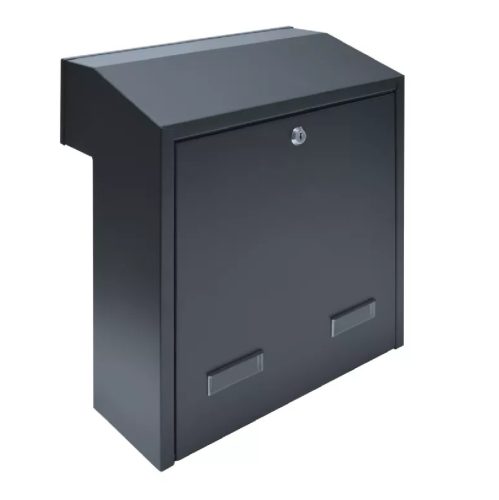 Wall-mounted outdoor large-sized letterbox door-mountable anthracite letterbox double-sided