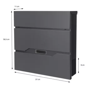   Előkerti postaláda állványos lábon álló levélszekrény újságtartóval szögletes antracit színben