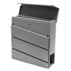 Desinger letterbox in slanted pattern gray with optional modern look with newspaper holder