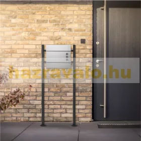   Postaláda és újságpapír tartó állvány előkerti levélszekrény ezüst-fekete