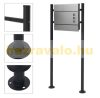Mailbox and newspaper holder stand front yard letterbox silver-black