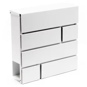   Horganyzott acél postaláda design szögletes levélszekrény fehér porszórt modern újságtartó postaláda