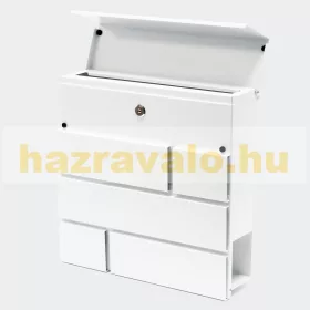   Horganyzott acél postaláda design szögletes levélszekrény fehér porszórt modern újságtartó postaláda