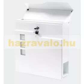 Horgyanyzott acél postaláda újságtartóval és ablakokkal, divatos  megjelenés