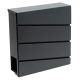 Designer letterbox slanted in black with optional modern appearance with newspaper holder