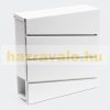 Designer letterbox slanted in black with optional modern appearance with newspaper holder