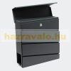 Designer letterbox slanted in black with optional modern appearance with newspaper holder