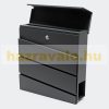 Designer letterbox slanted in black with optional modern appearance with newspaper holder