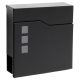 Galvanized steel mailbox with newspaper holder and windows, fashionable appearance in black color