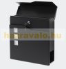 Galvanized steel mailbox with newspaper holder and windows, fashionable appearance in black color