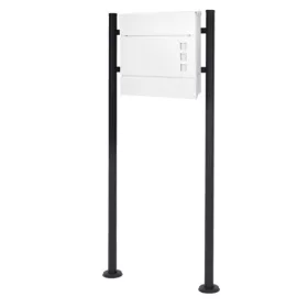   Postaláda és újságpapír tartó állvány előkerti levélszekrény fehér-fekete