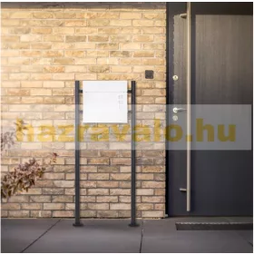   Postaláda és újságpapír tartó állvány előkerti levélszekrény fehér-fekete