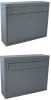 Two-sided inside-mounted letterbox double-sided fence-mounted letterbox in light gray color