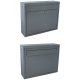 Two-sided inside-mounted letterbox double-sided fence-mounted letterbox in light gray color