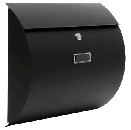 Galvanized steel arched letterbox black letterbox modern look