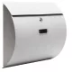 Rozsdamentes acél íves postaláda szürke színben, modern megjelenés 