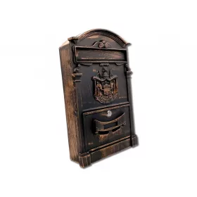   Antik postaláda réz levélszekrény acél és alumínium vintage postaláda